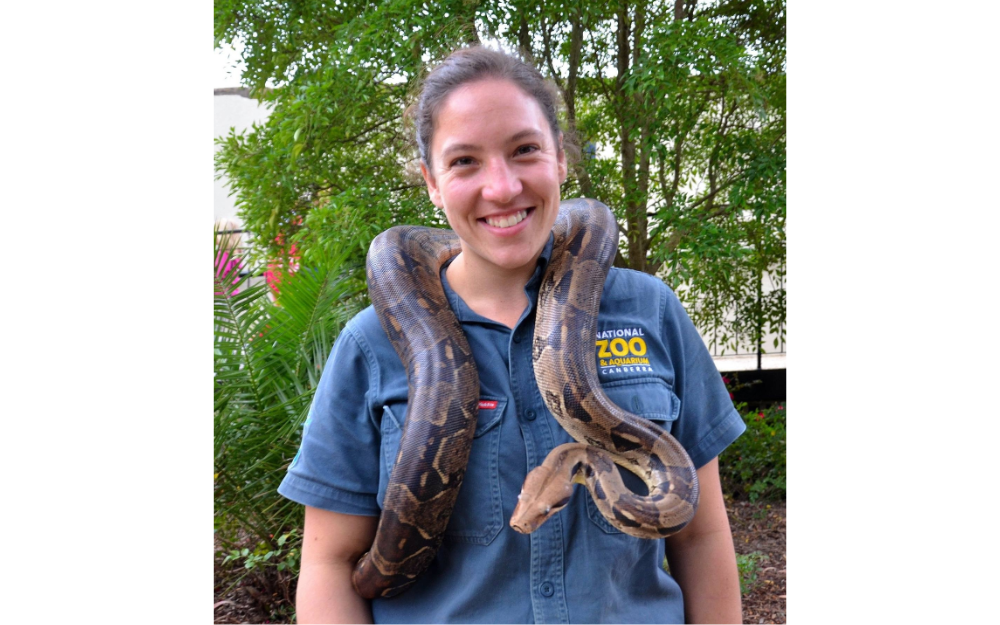Rohana poses with snake around her neck