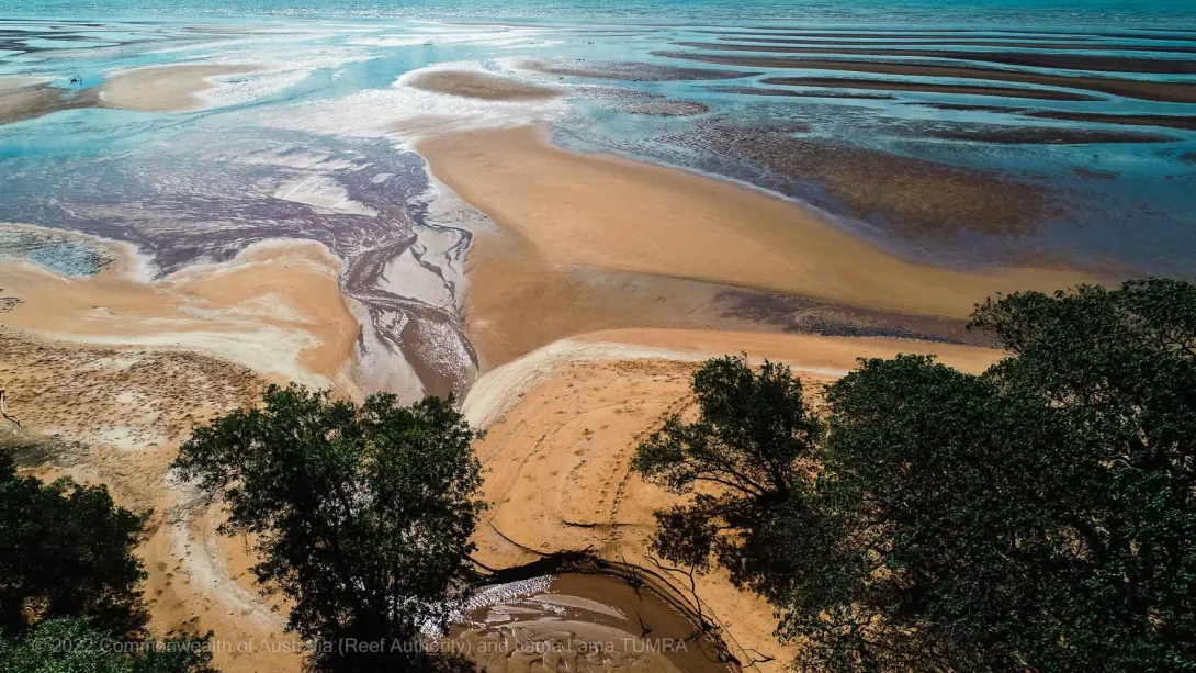 Aerial photo of Lama Lama Sea Country and TUMRA photo - Commonwealth of Australia (Reef Authority) -  