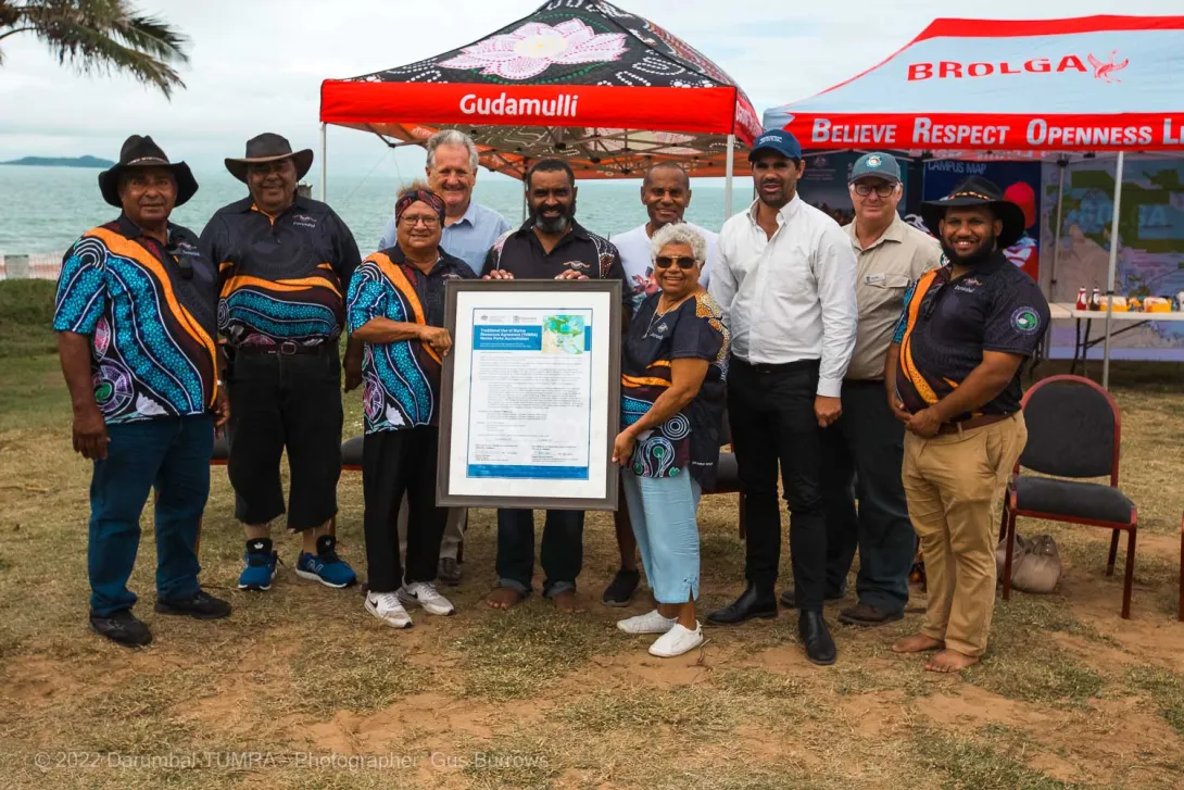 Darumbal Traditional Owners celebrated the official launch of a community-based plan for managing their Sea Country. © Darumbal-TUMRA - Photographer Gus Burrows