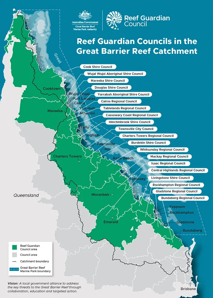 Map of Reef Guardian Council locations